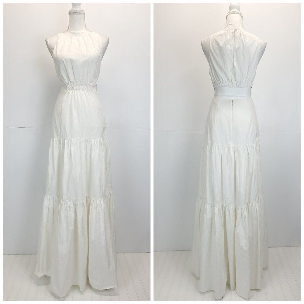 Significant Other Poppy Cut-Out Maxi Dress Ivory White Small - Picture 3 of 13